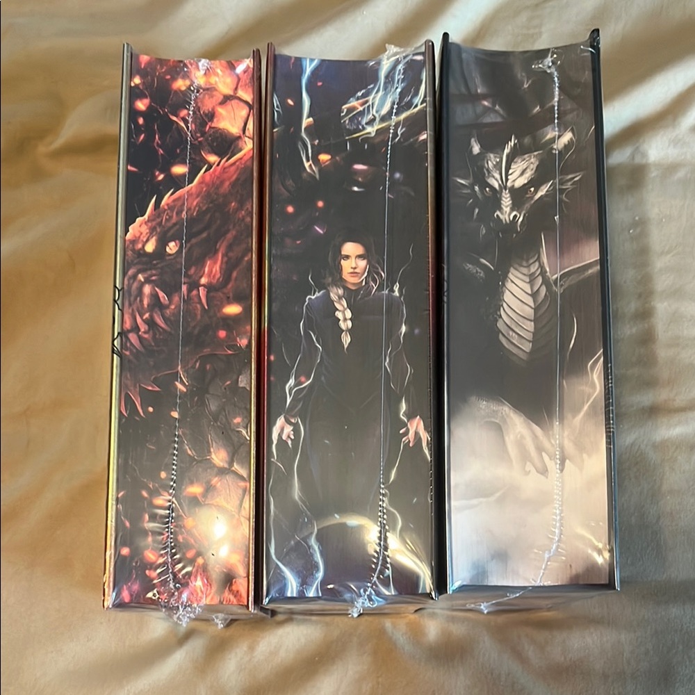 Fantasy Book Trio with Dragon Art